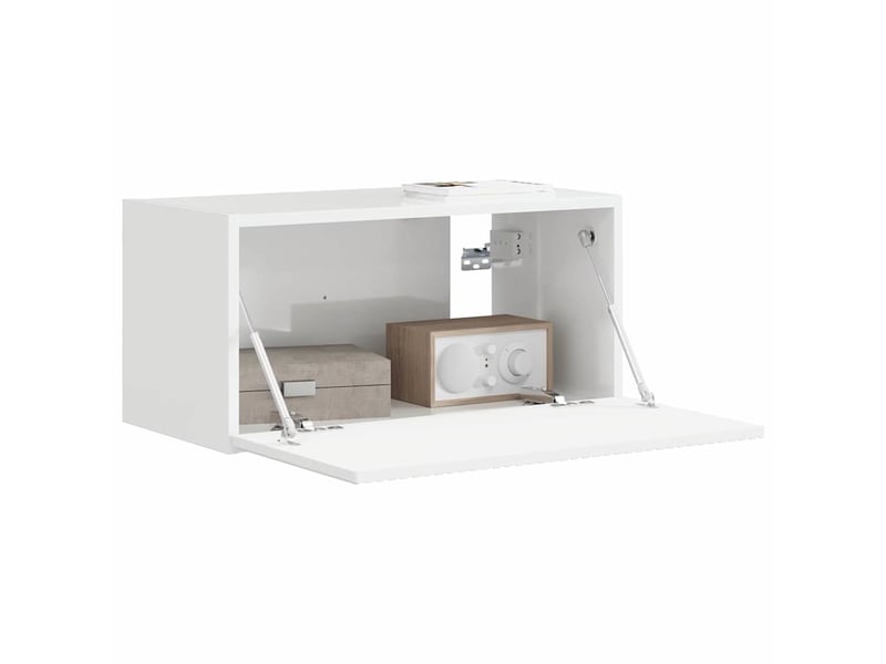  Meuble tv - banc tv - meuble de rangement mural 60 x 31 x 29,5 cm blanc brillant  - Conforama C