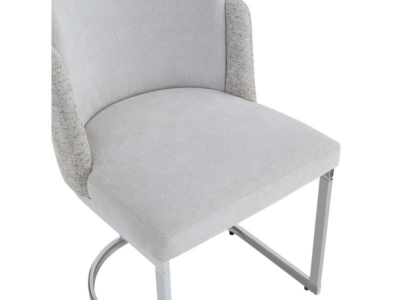  Lot de 6 chaises de salle à manger 61,5x53,5x86 cm – gris clair et argenté – pieds en métal  - Conforama D