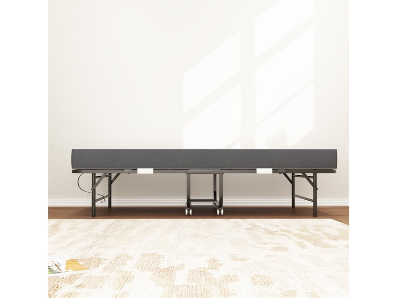  Lit enfant pliant 90x190 cm noir avec matelas mémoire de forme 9,5 cm  - Conforama D