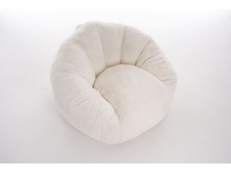  Pouf beige 98 x 98 x 60 cm en polyester avec mousse à mémoire de forme, dossier et accoudoirs  - Conforama A