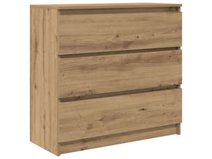 Buffet - bahut - meuble de rangement chêne artisanal 80x35x76 cm bois d'ingénierie