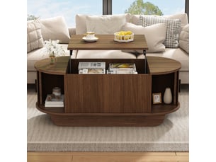 Table basse ovale coloris bois foncé <strong>MERAX</strong> <strong></strong> - 50 cmx100 cm