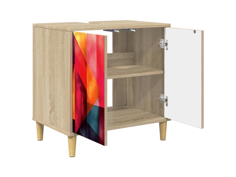  Armoire de salle de bain, meuble de rangement heesch sonoma 60x40x60 cm  - Conforama D