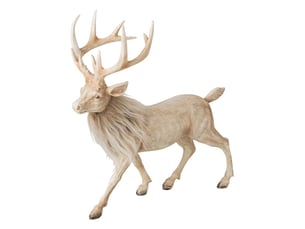 Statuette renne en résine ketty 39cm beige