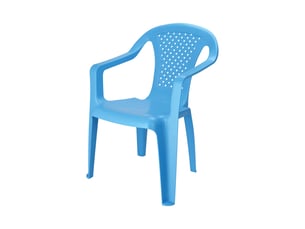 Chaise de jardin enfant koopman international bleue en plastique avec accoudoirs