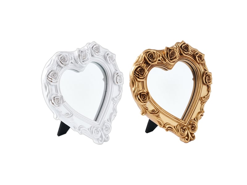  Miroir suspendu en résine dorée en forme de cœur – miroir en relief de style européen – décoration bohème pour salon ou bureau – lot de 2  - Conforama A