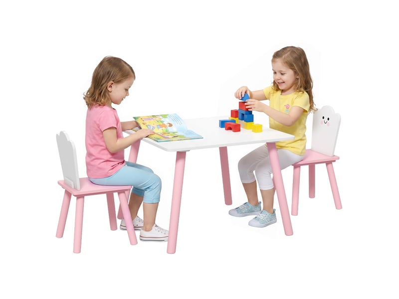  Ensemble table et 2 chaises rose barbe à papa pour enfants de 3 à 6 ans  - Conforama A