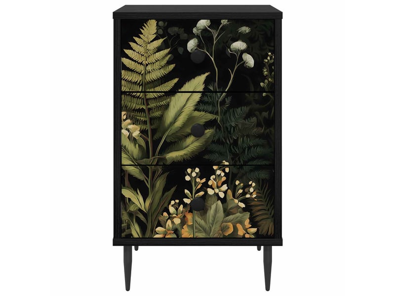  Table de chevet - cabinet de chevet - table de nuit rhenen chêne noir 36 x 33 x 61 cm  - Conforama D