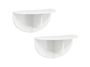 Lot de 2 étagères murales, étagères flottantes, étagères suspendues blanc brillant 48 x 24 x 24 cm cf41754