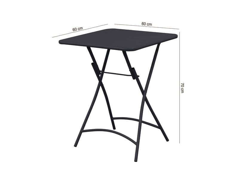  Table de jardin pliable en métal gris - baca  - Conforama D