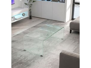 Table basse arrondi(e) coloris transparent <strong></strong> <strong></strong> - 50 cmx100 cm