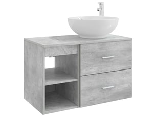 Ensemble de mobilier de salle de bain 2 pcs gris béton shl5815