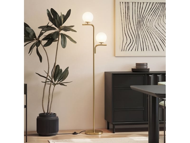  Lampadaire led 33x28x170 cm double tête doré  - Conforama B