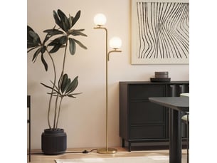 Lampadaire led 33x28x170 cm double tête doré