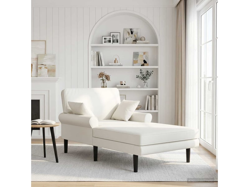 Vidaxl chaise longue blanc simili cuir - Conforama B