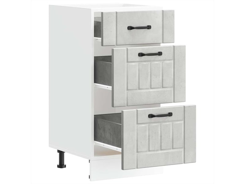 Meuble de rangement, armoire de cuisine lucca gris béton bois ingénierie shl2702 - Conforama E