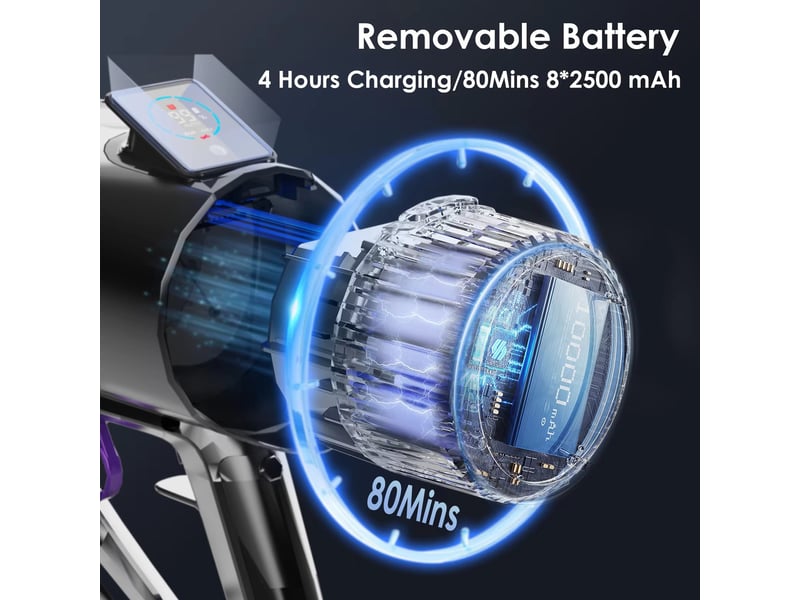 Aspirateur balai sans fil 6 en 1, 500 w avec brosse anti-emmêlement, pour poils d’animaux, sols durs et voiture - Conforama C