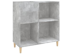 Armoire à disques, armoire de rangement gris béton 84,5x38x89 cm bois d'ingénierie shl5919