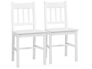 Lot de 2 chaises de salle à manger 41x46,5x85,5 cm bois massif blanc