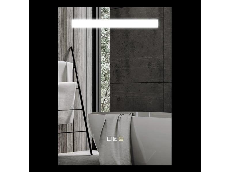  Miroir de salle de bain avec éclairage led 70x50 cm, 3 couleurs d'éclairage, fonction antibuée, fonction mémoire, ip44  - Conforama B