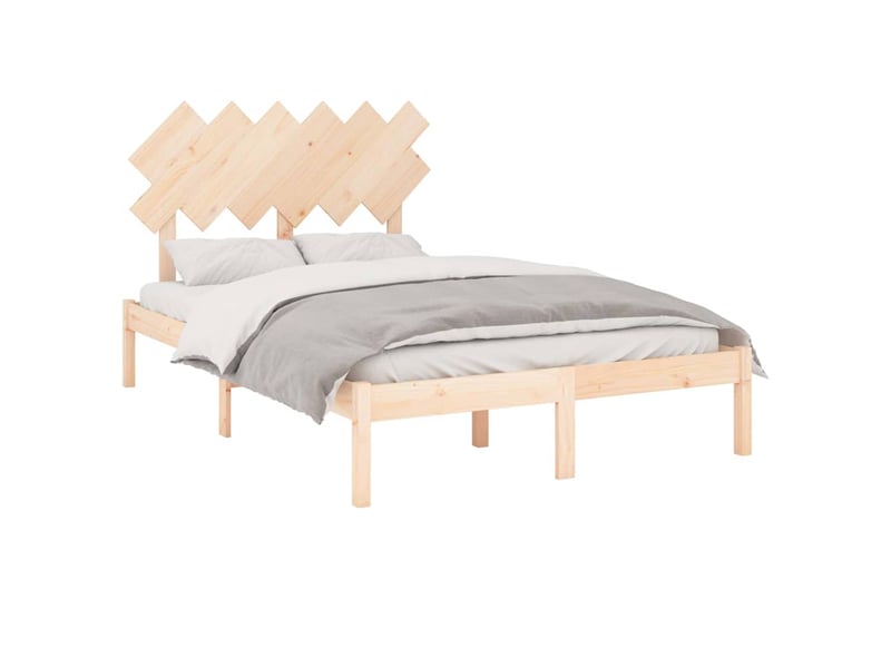  Lit double- lit adulte -  cadre de lit sans matelas 120x200 cm bois massif  - Conforama B
