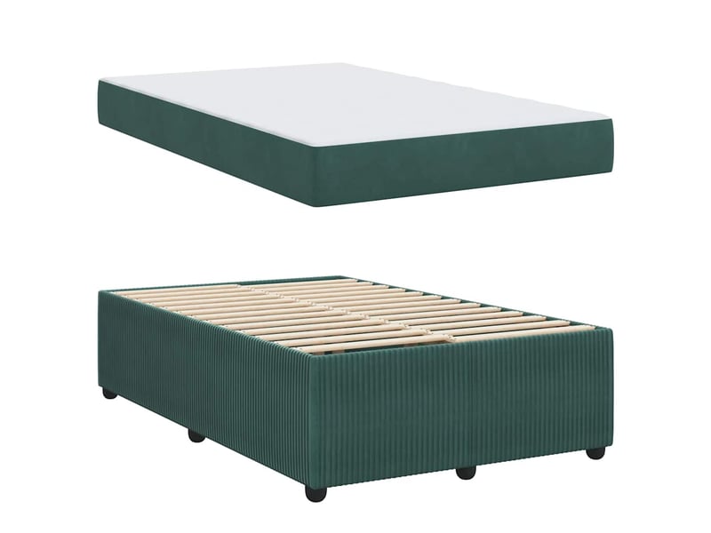  Lit double- lit adulte -  cadre de lit vert foncé 120 x 190 cm tissu  - Conforama C