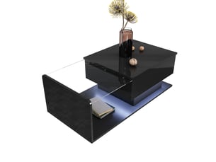 Table basse rectangulaire coloris noir   - 50 cmx100 cm