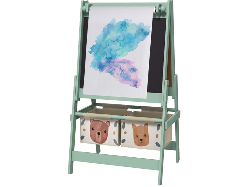  Chevalet enfant 54x46,5x93 cm 3-en-1 bois vert  - Conforama A