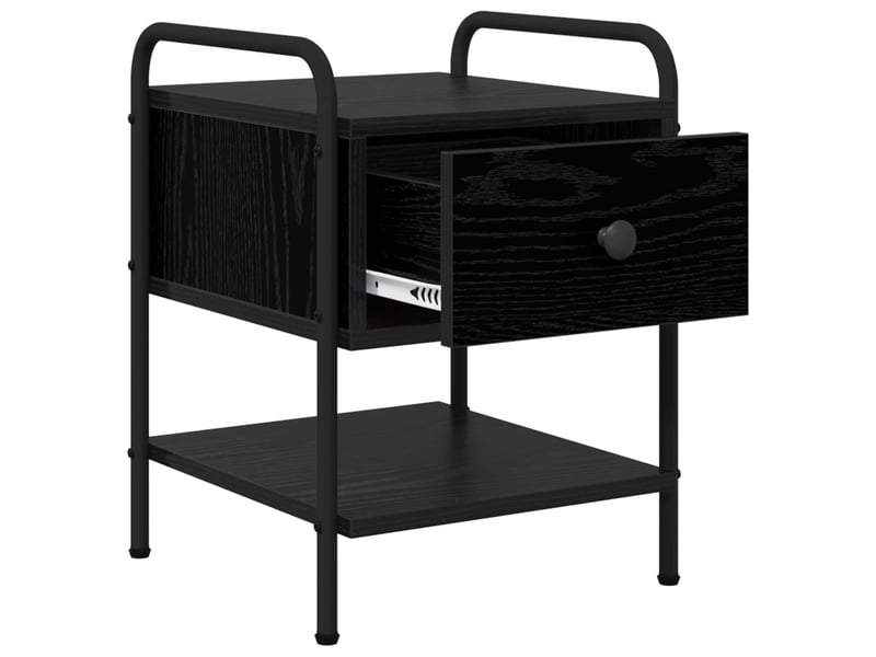 Table de chevet - cabinet de chevet - table de nuit 2 pc chêne noir bois d'ingénierie - Conforama D