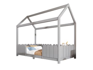 Lit cabane 90x200 cm <strong>REDOM</strong> <strong></strong> coloris gris