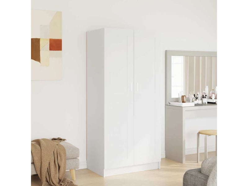  Garde-robe chambre, armoire de rangement blanc 82,5x51,5x180 cm bois d’ingénierie  - Conforama C