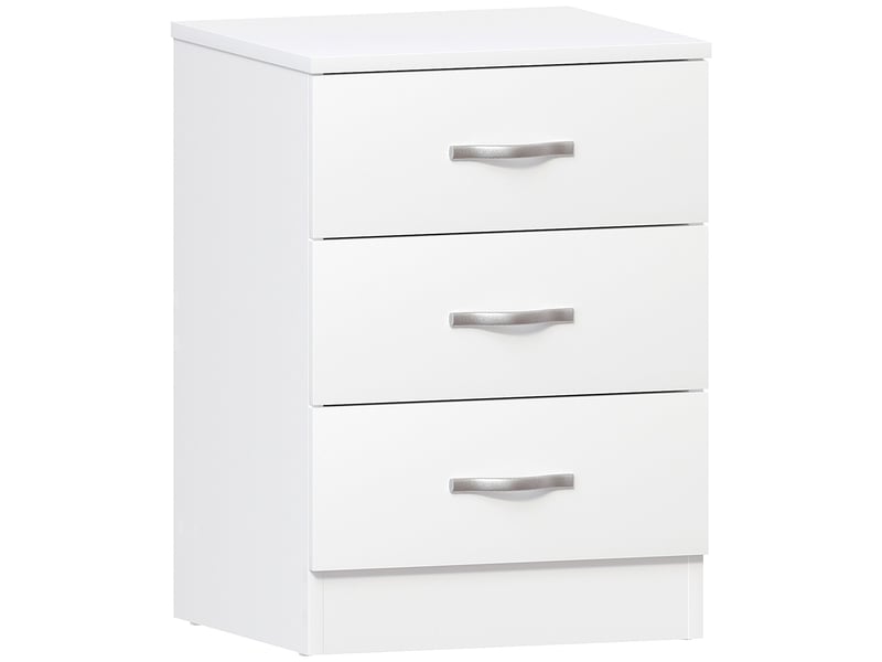  Table de chevet riano, commode de nuit, chambre, rangement, 56x40x36cm, 3 tiroirs, blanc 333450 - Conforama A