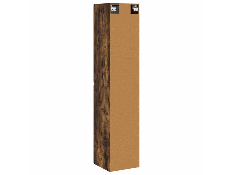  Cabinet salle de bain mural, meuble de rangement chêne fumé 33x34.5x160 cm shl7790  - Conforama E