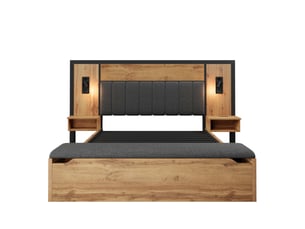 Lit coffre 160x200 cm DZMDIP coloris bois clair