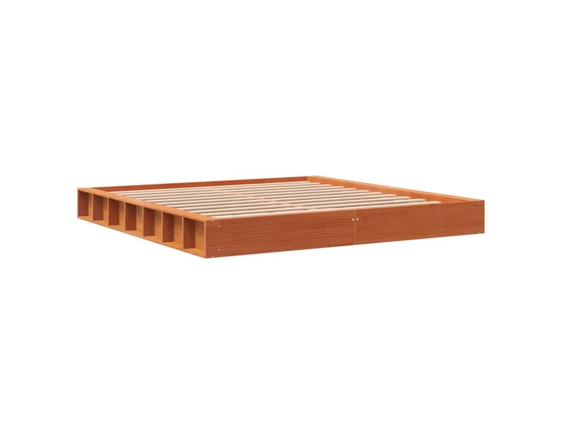  Lit double- lit adulte -  cadre de lit sans matelas  marron 200x200cm bois pin massif  - Conforama B