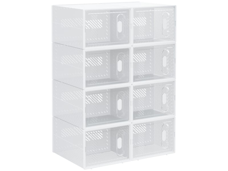  Étagère à chaussures modulable 8 compartiments plastique transparent 25x35x19 cm gain de place  - Conforama A
