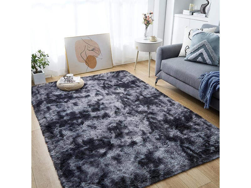  Tapis salon shaggy tapis chambre 120 * 160cm doux moelleux moderne grand tapis de salon longs tapis antidérapant décoration pour salon chambre DNUIT001616M-SCM - Conforama A