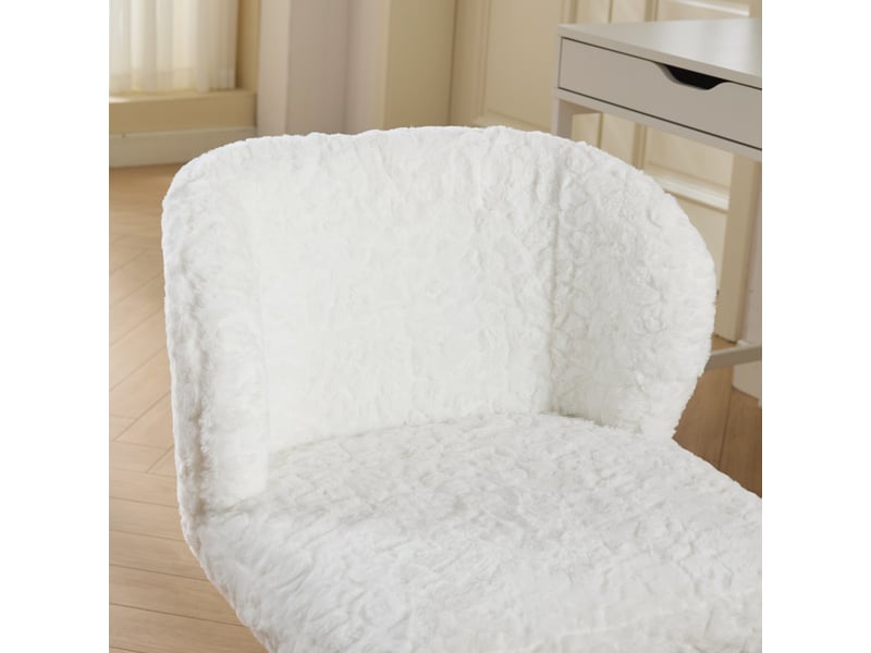  Chaise de bureau pivotante réglable en fausse fourrure 55 x 57 x 81 cm W3223P458002 - Conforama E