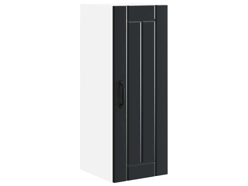 Meuble mural de cuisine | armoire de cuisine 2 pcs noir bois d'ingénierie shl1382 - Conforama E