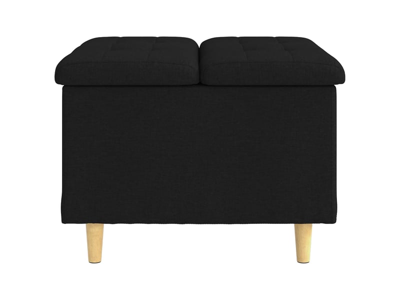 Ottoman, repose pied salon avec rangement noir 60x60x45 cm tissu - Conforama E