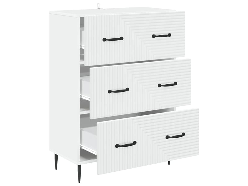  Armoire de rangement bureau, armoire à tiroirs blanc 66 x 34,5 x 89,5 cm bois d'ingénierie  - Conforama E