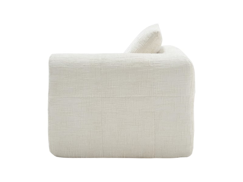  Canapé méridienne beige en chenille avec coussin inclus, poches latérales et assise moelleuse  - Conforama W