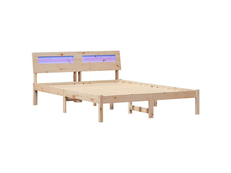  Lit double- lit adulte -  cadre de lit avec tête de lit marron 120 x 190 cm pin massif  - Conforama A