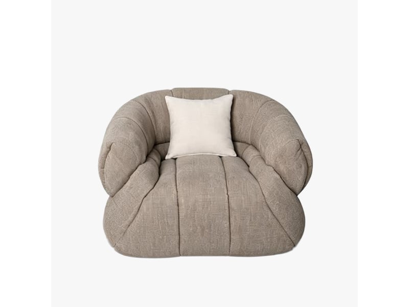  Fauteuil en tissu taupe  - Conforama C