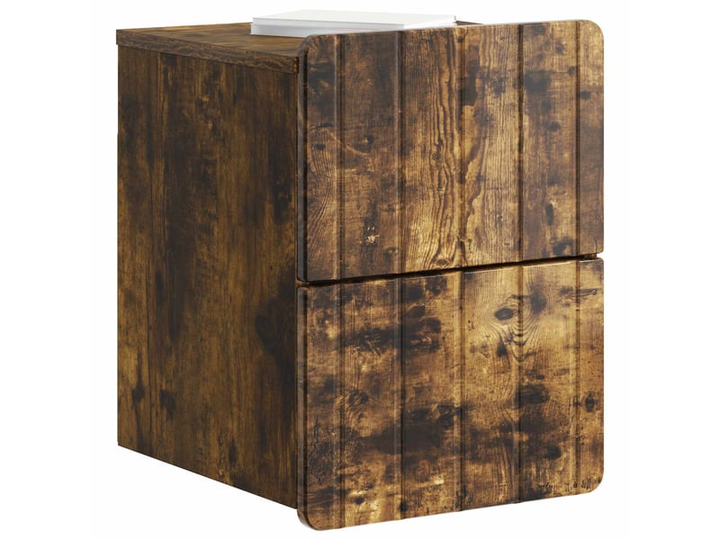  Table de chevet mural 2 pièces chêne fumé 33 x 34,5 x 43 cm  - Conforama A