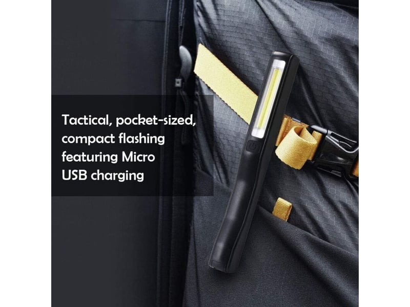  Lampe de travail led rechargeable, 2 pcs 350 lumens lampe mecanicien cob lampe de poche puissante  - Conforama D
