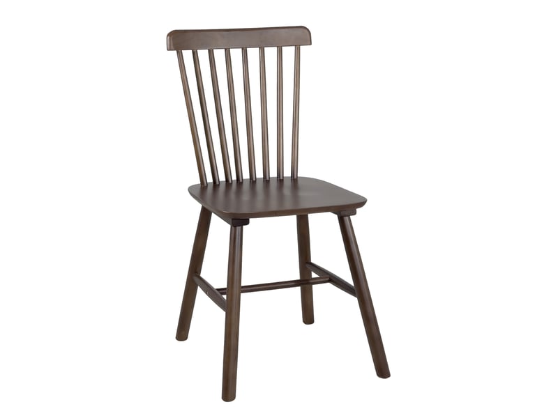 Lot de 2 chaises bistrot mona en bois massif d’hévéa finition bois foncé 432-MONA - Conforama C