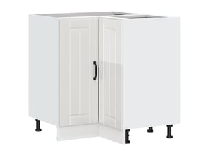 Armoire d'angle de cuisine lucca blanc brillant bois ingénierie