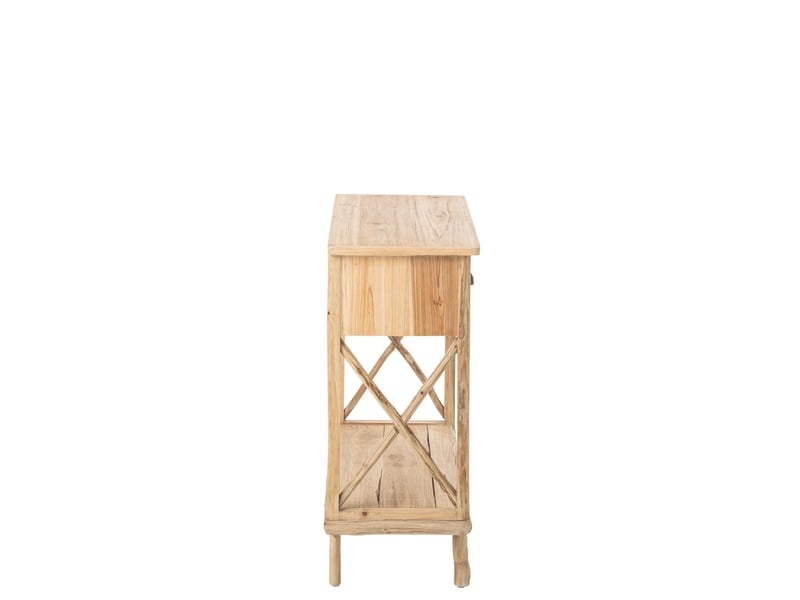  Console en bois 3 tiroirs chamonix 92cm naturel  - Conforama D