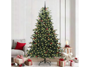 Sapin de noël, arbre de noël artificiel vert 240 cm pvc, métal et plastique cf61482